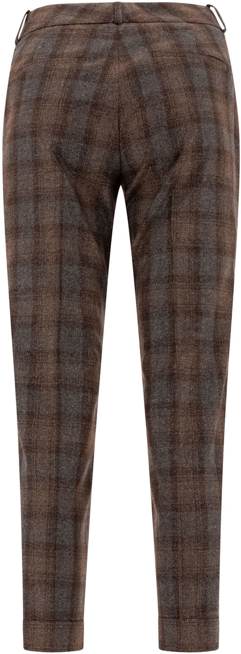 Peserico Check wool trousers Bruin
