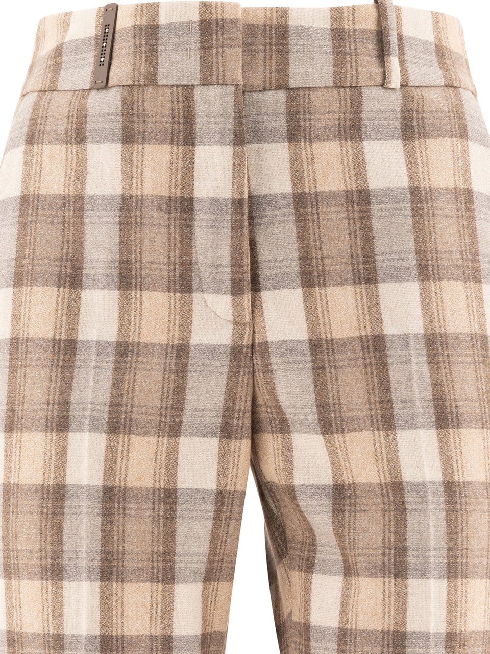 Peserico Check wool trousers Beige