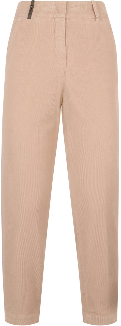 Peserico Beige modern pants with a high waist and casual yet refined design. Beige