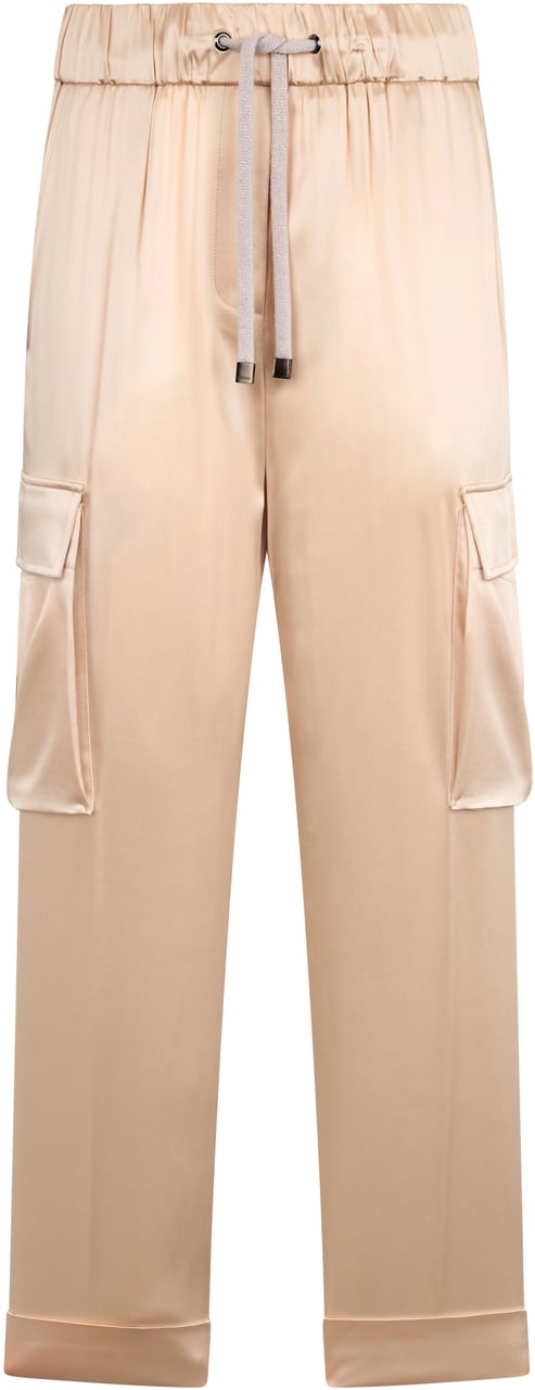 Peserico Beige cargo pants with spacious side pockets. Beige