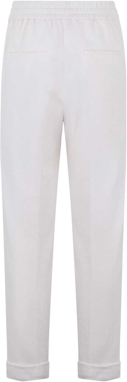 Peserico White pants with elastic at the waist in casual and minimalist design. Wit