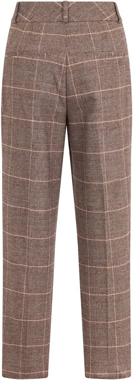 Peserico Elegant taupe-colored trousers with a checkered pattern, straight fit, ideal for a casual and fashionable look. Taupe