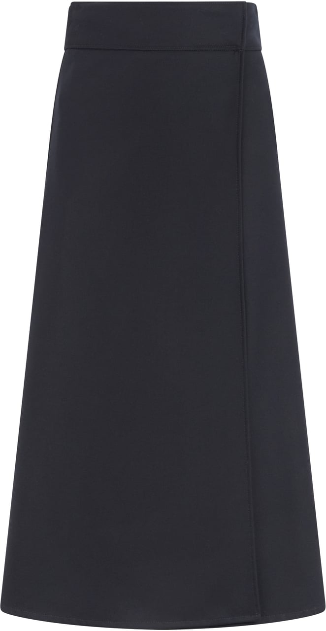 Peserico Long dark blue flared dress in soft versatile fabric. Blauw