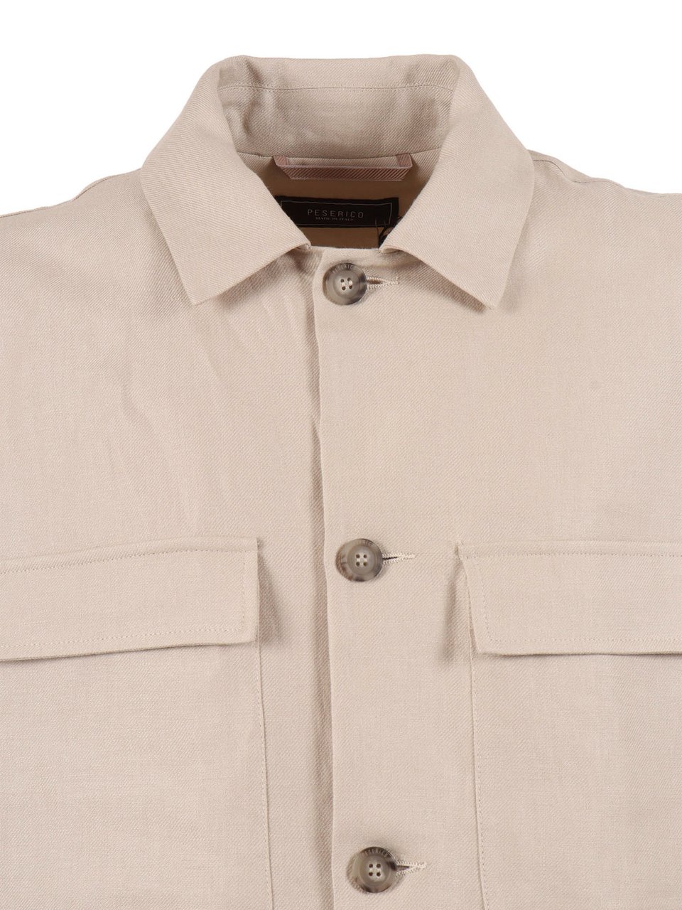 Peserico Boxy Linen Button Down Jacket Neutraal