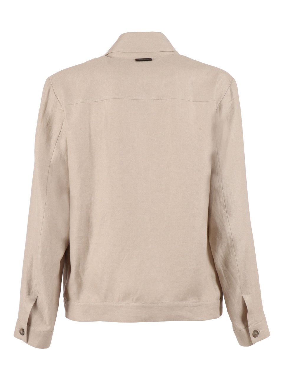 Peserico Boxy Linen Button Down Jacket Neutraal