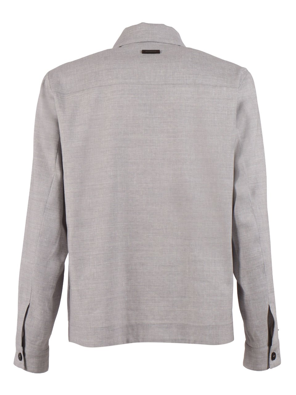 Peserico Linen Virgin Wool Minimalist Casual Jacket Grijs