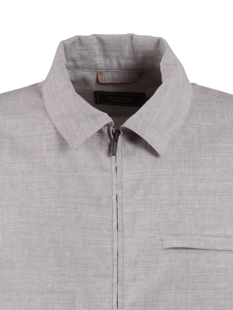 Peserico Linen Virgin Wool Minimalist Casual Jacket Grijs