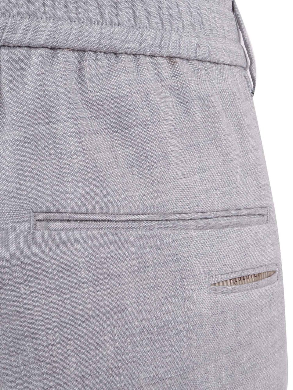 Peserico Tailored Grey Flat Front Straight-Leg Pants Grijs