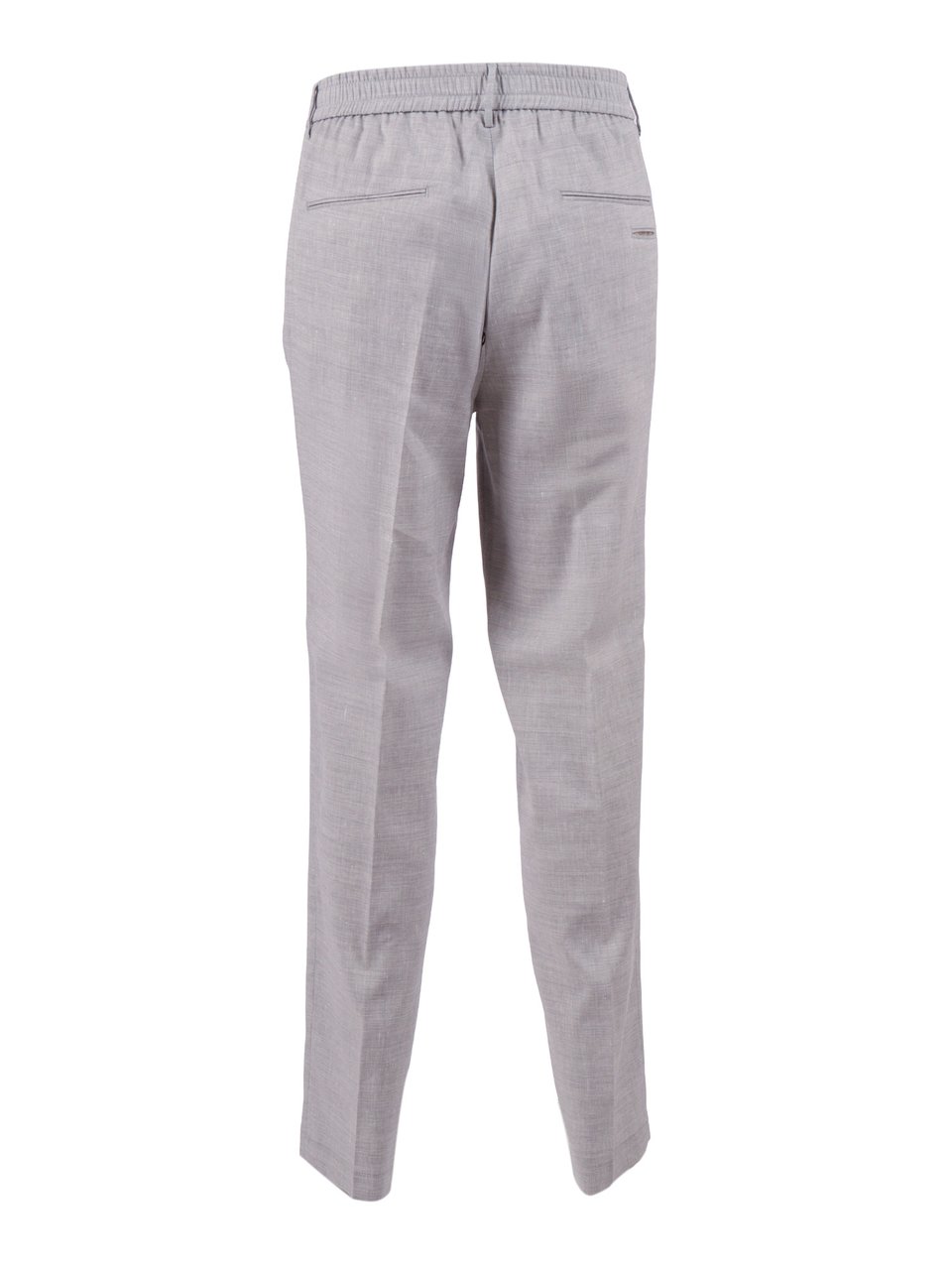 Peserico Tailored Grey Flat Front Straight-Leg Pants Grijs
