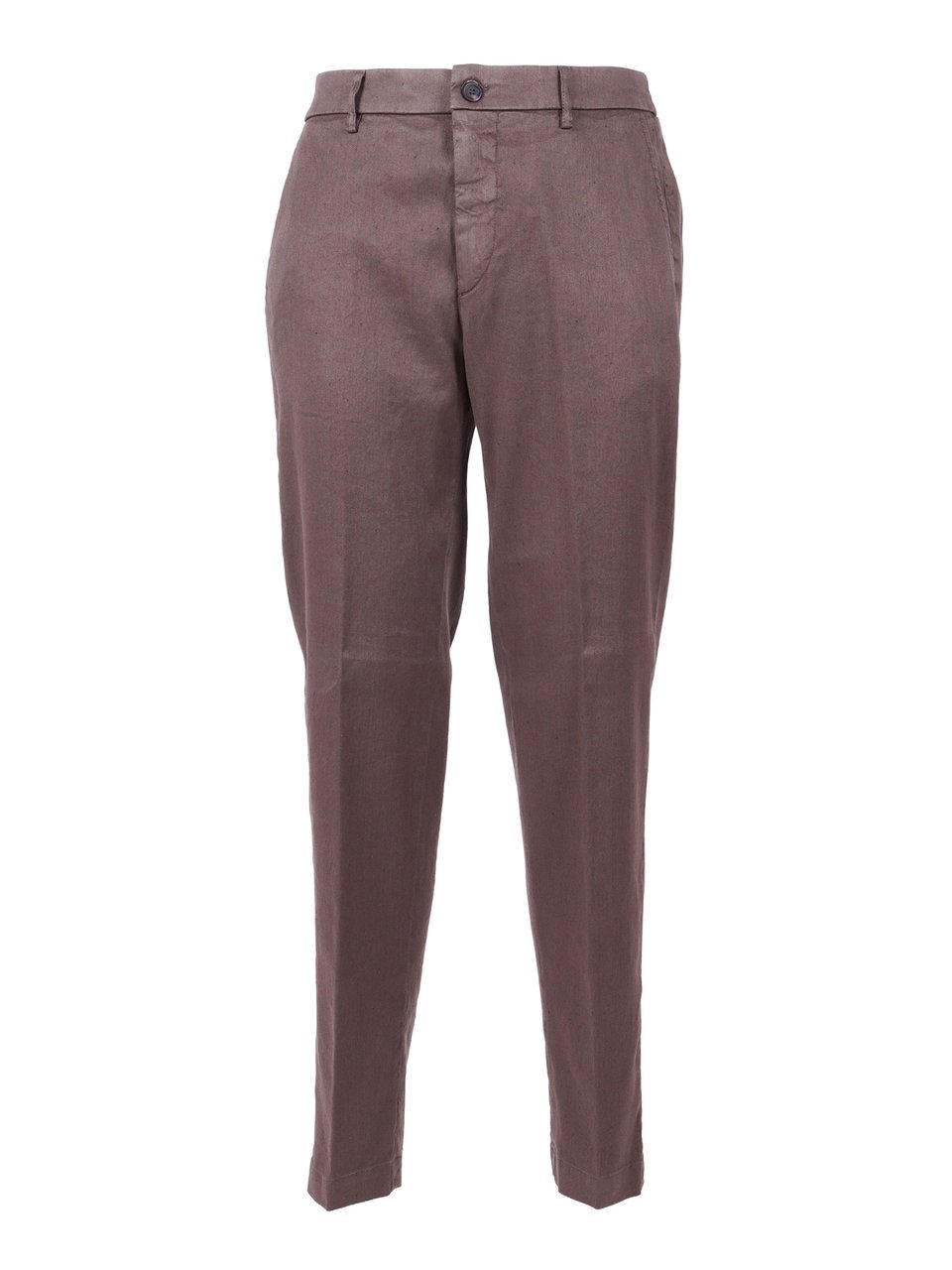 Peserico Tailored Brown Textured Straight-Leg Pants Grijs