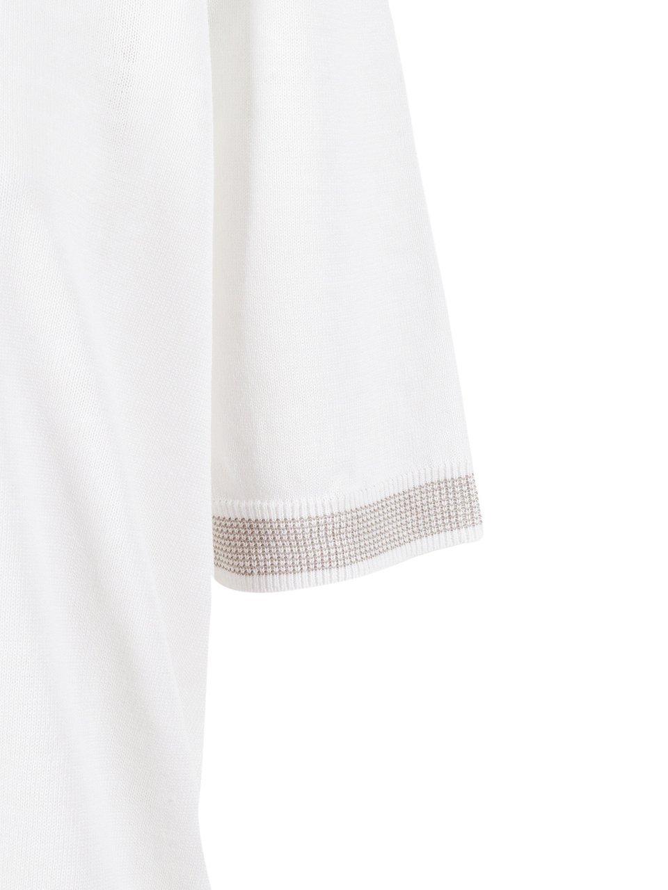 Peserico Minimalist Short Sleeve Linen Sweater Wit