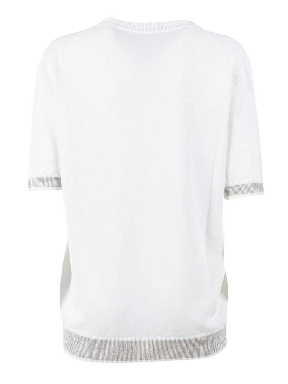 Peserico Minimalist Short Sleeve Linen Sweater Wit