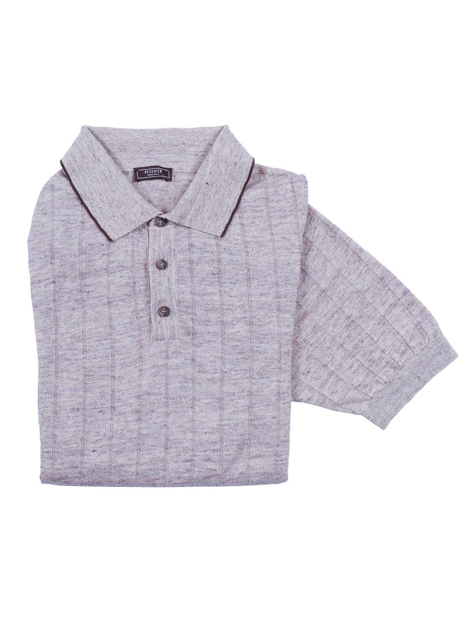 Peserico Heathered Polo Collar Sweater Wit
