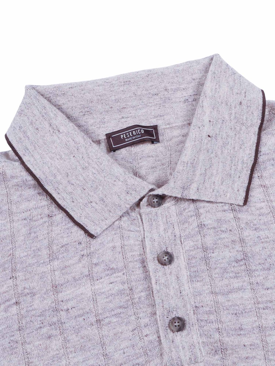Peserico Heathered Polo Collar Sweater Wit