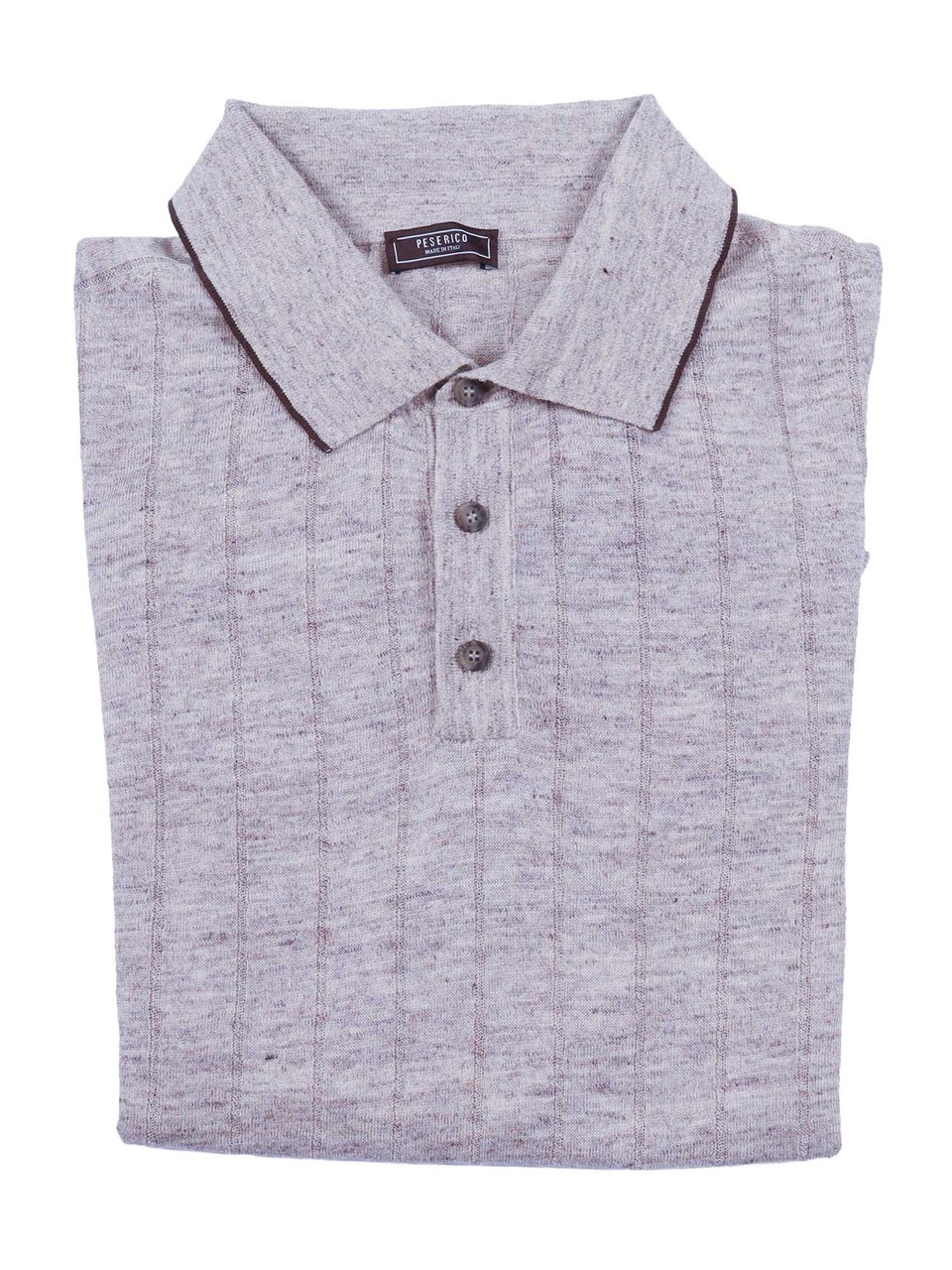 Peserico Heathered Polo Collar Sweater Wit