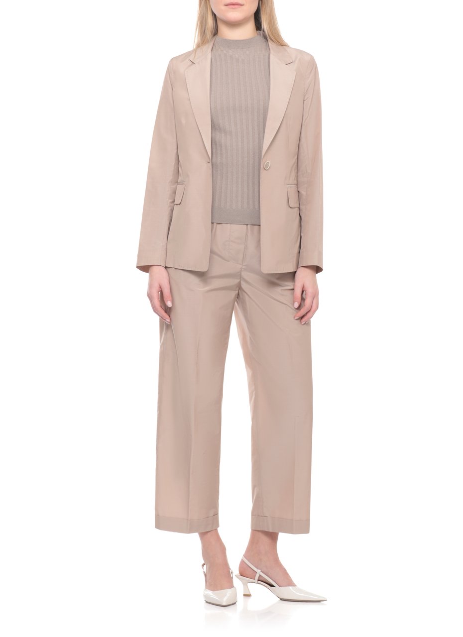 Peserico Beige Wool Single Breasted Blazer Neutraal