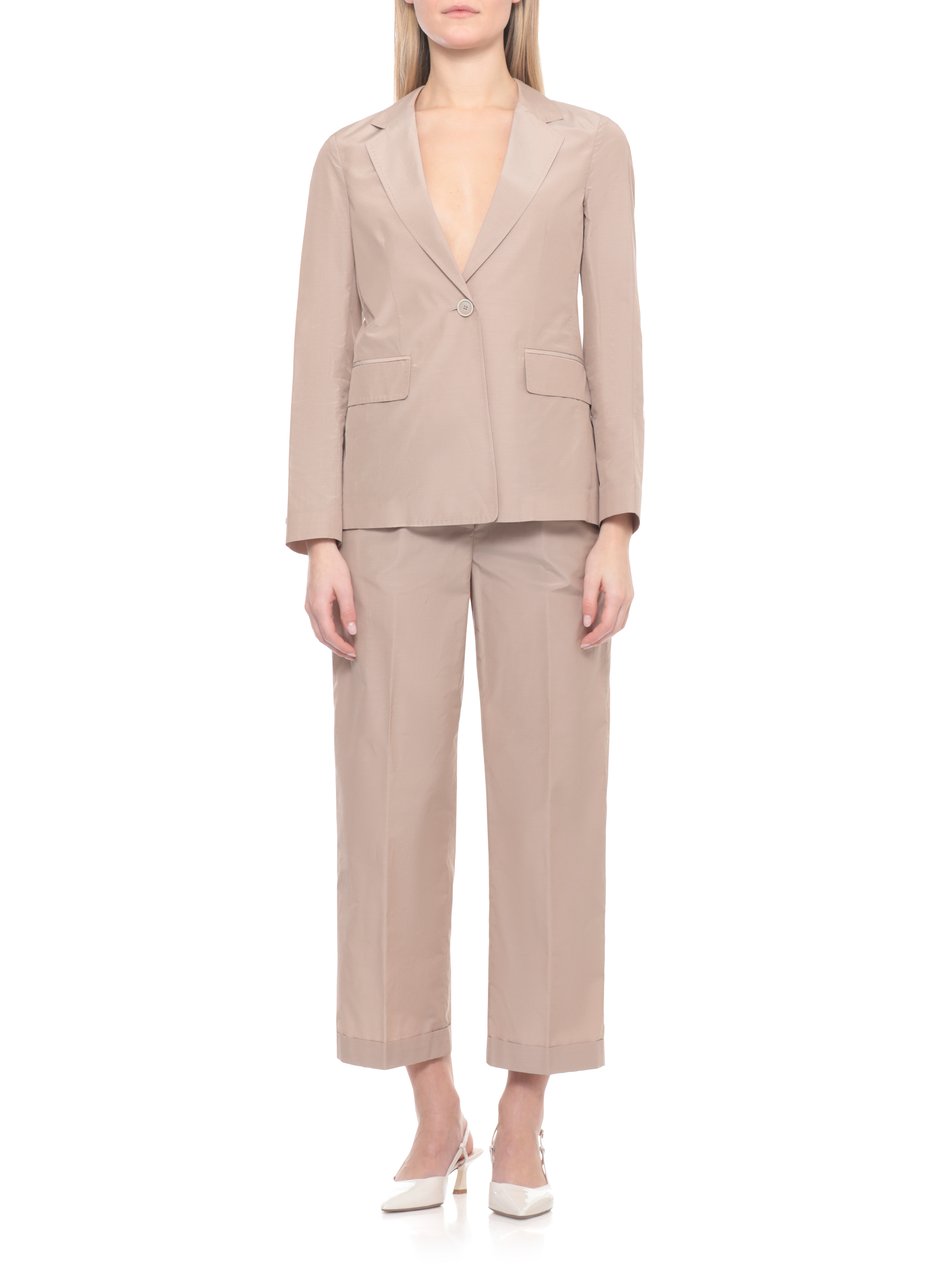 Peserico Beige Wool Single Breasted Blazer Neutraal