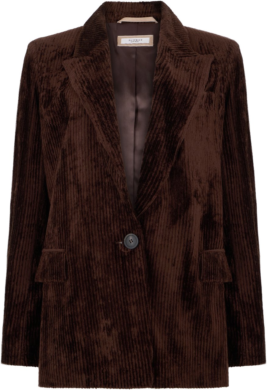 Peserico Elegant dark brown blazer, ideal for any occasion. Bruin