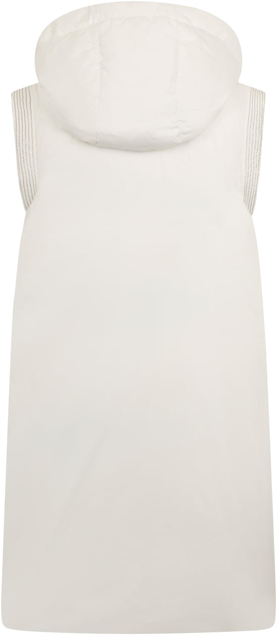 Peserico White long gilet with minimal and chic design. Wit