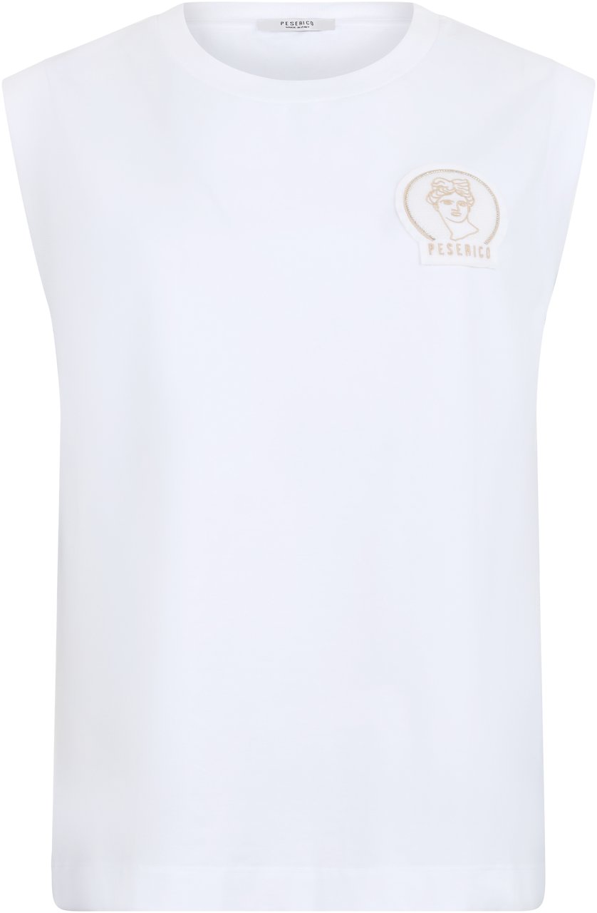 Peserico Light white tank top, breathable and versatile. Wit