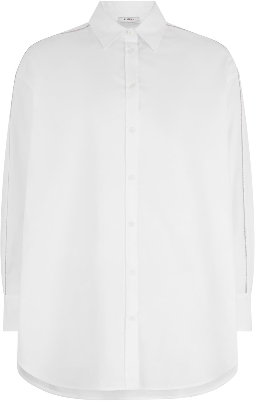 Peserico Light white shirt with classic collar Wit