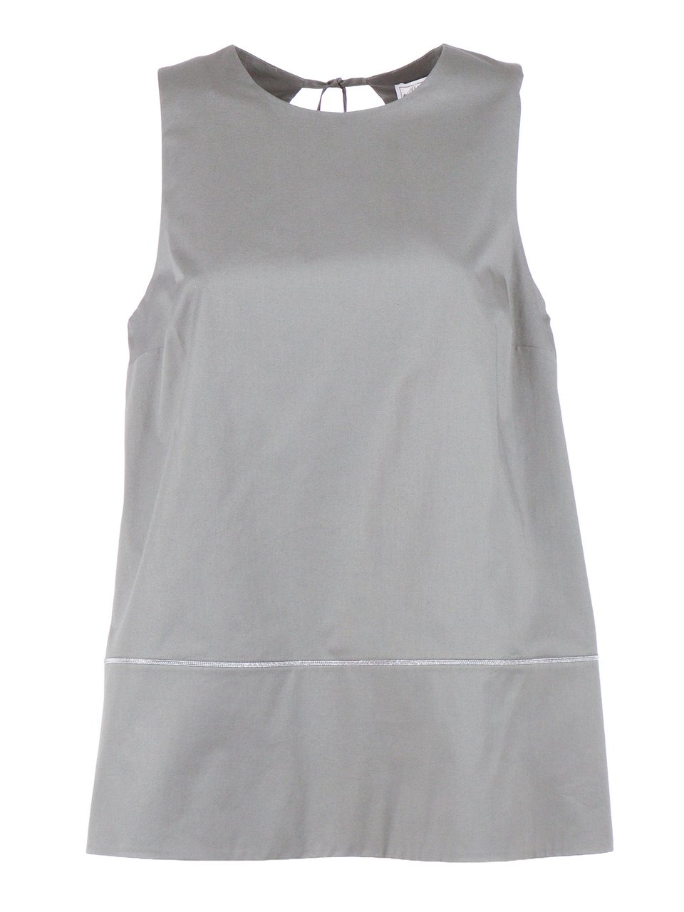 Peserico Grey Sleeveless Decorative Hem Tank Top Grijs