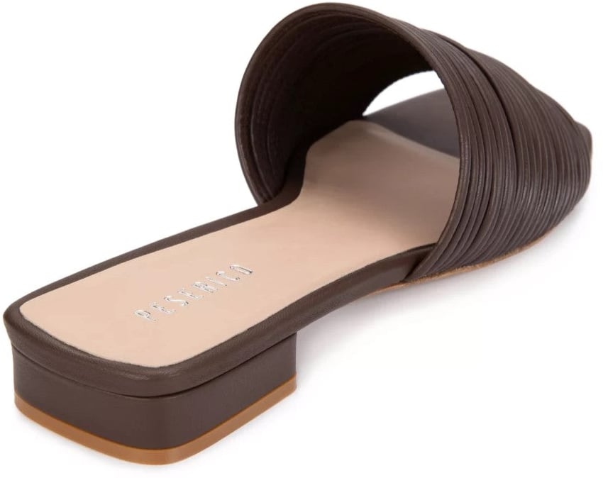 Peserico Ciabatte in Pelle Marrone Bruin