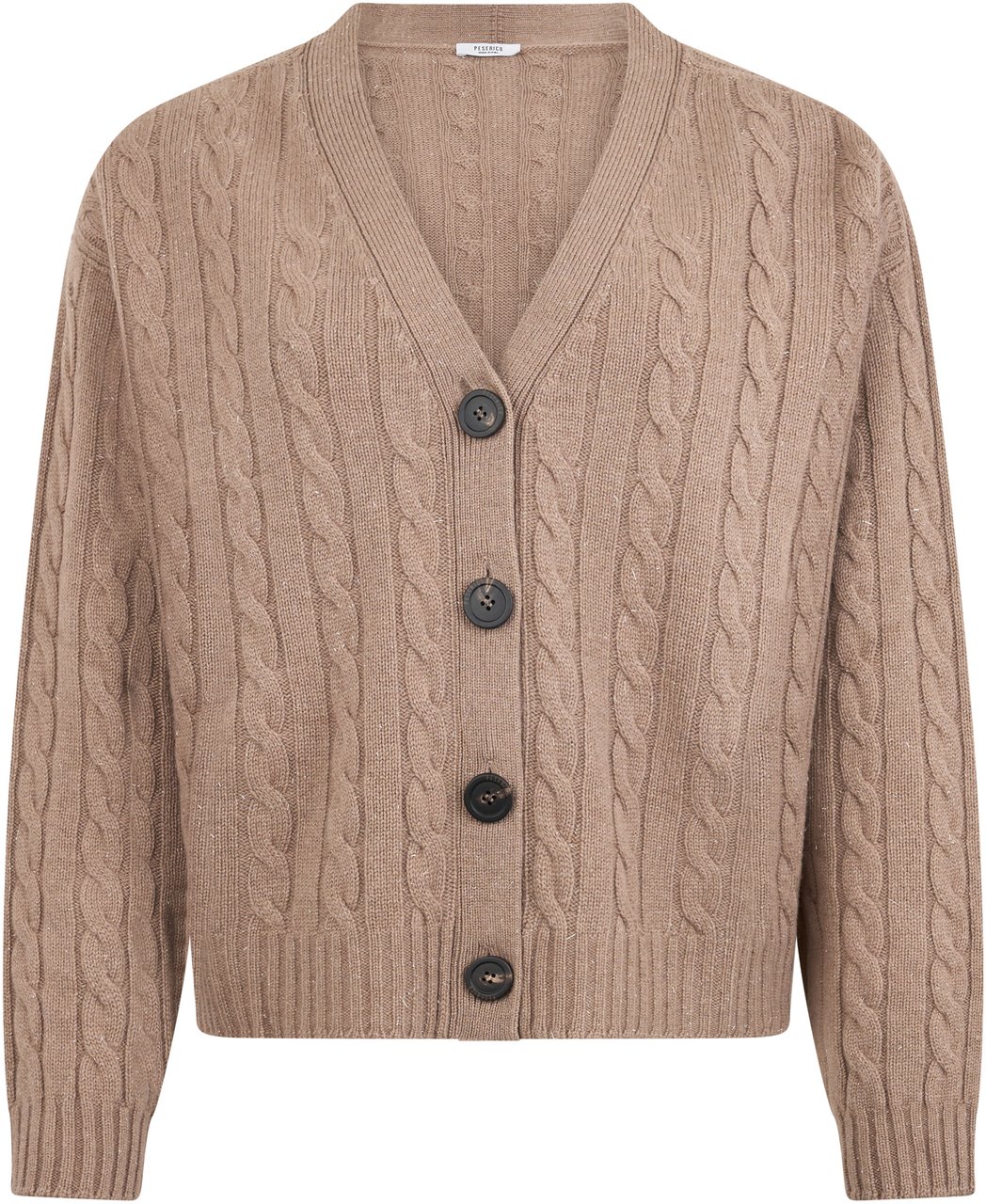 Peserico Cardigan in soft fabric with a casual design. Bruin