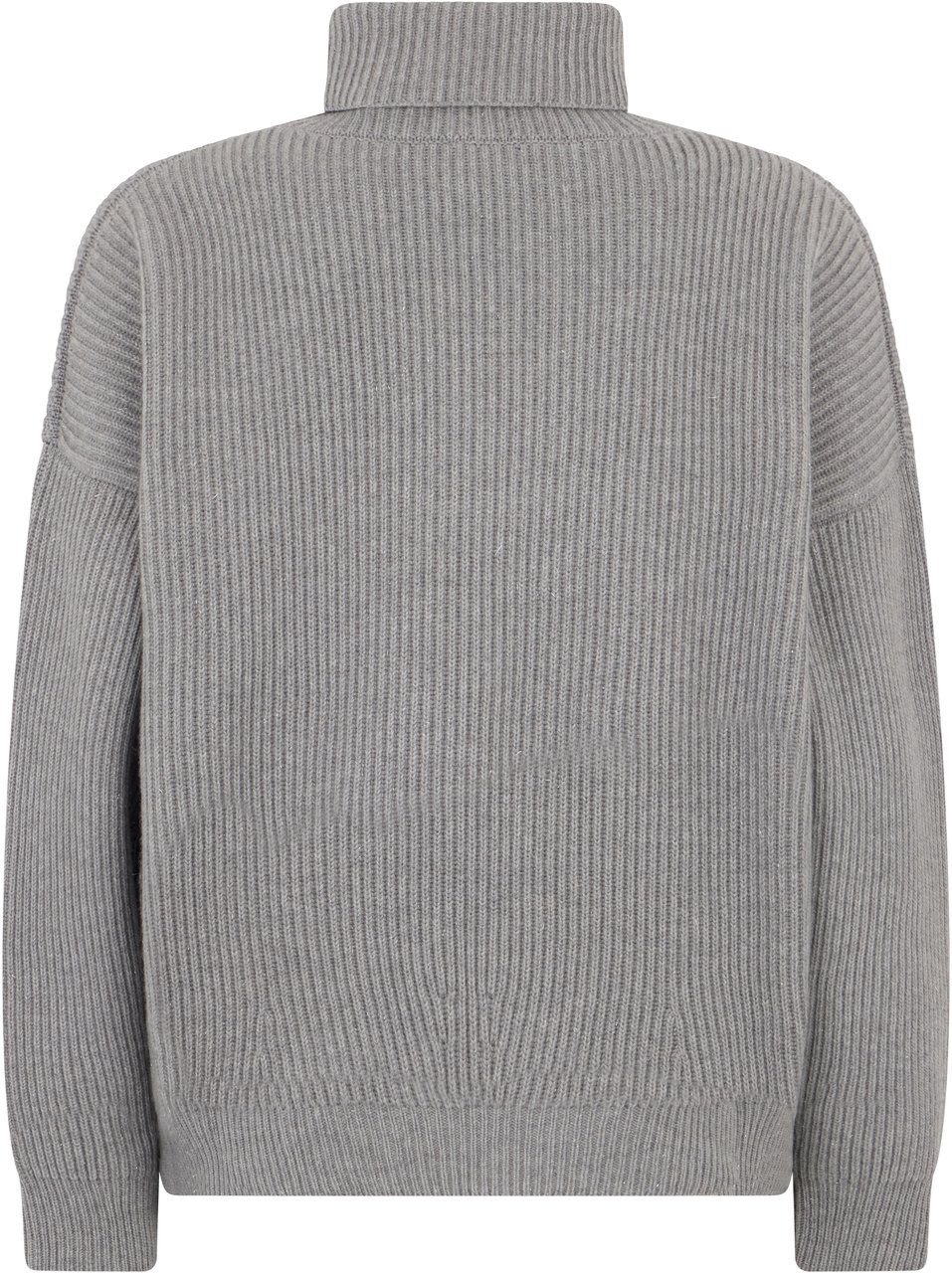 Peserico Gray oversized sweater with high collar. Grijs