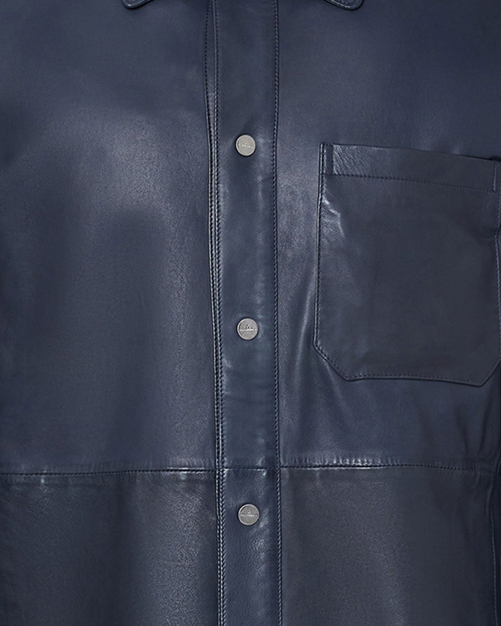 Peuterey Oriental Blue Leather Jacket Blauw