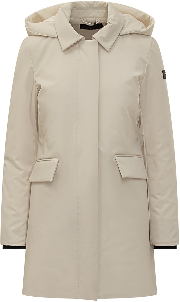 Peuterey Peuterey Cappotto Beige con Cappuccio Wit