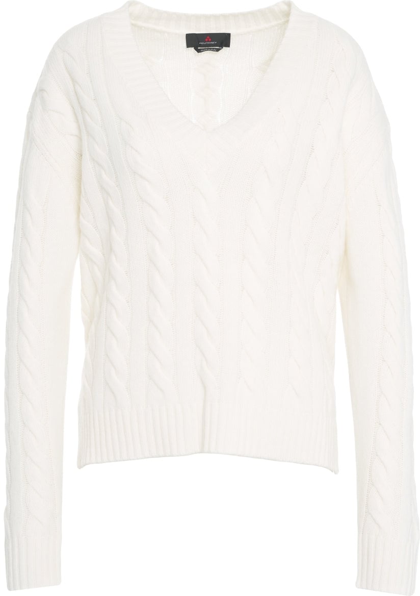 Peuterey Cable knit sweater 'Lapierre' Wit