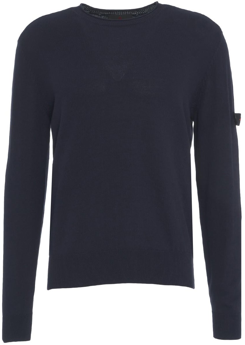 Peuterey Knit cotton sweater Blauw