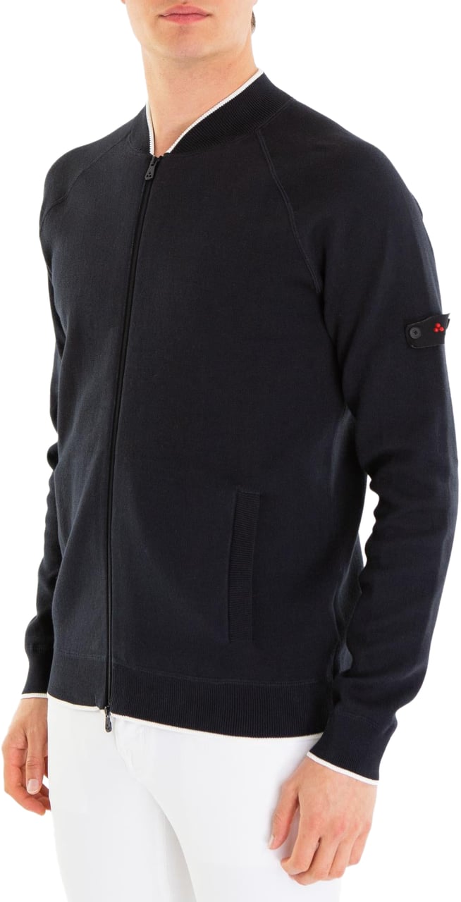 Peuterey Heren Mosk Full Zip Sweater Zwart Zwart