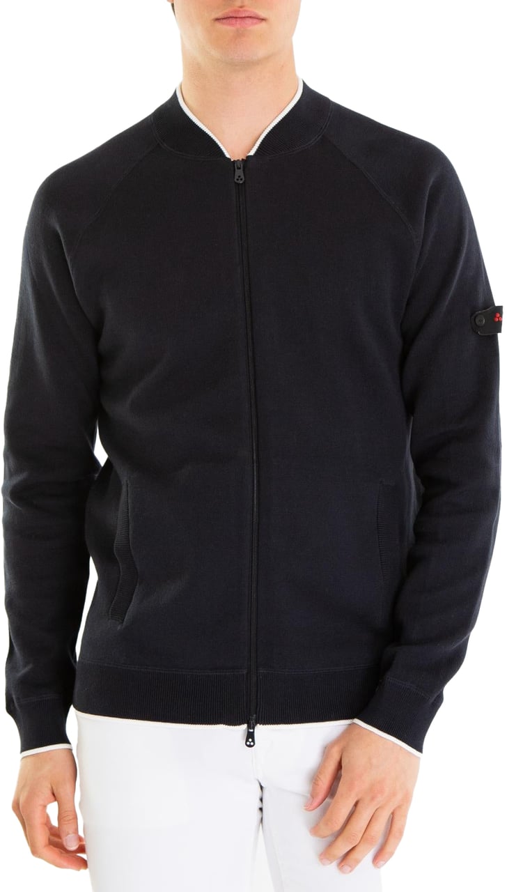 Peuterey Heren Mosk Full Zip Sweater Zwart Zwart