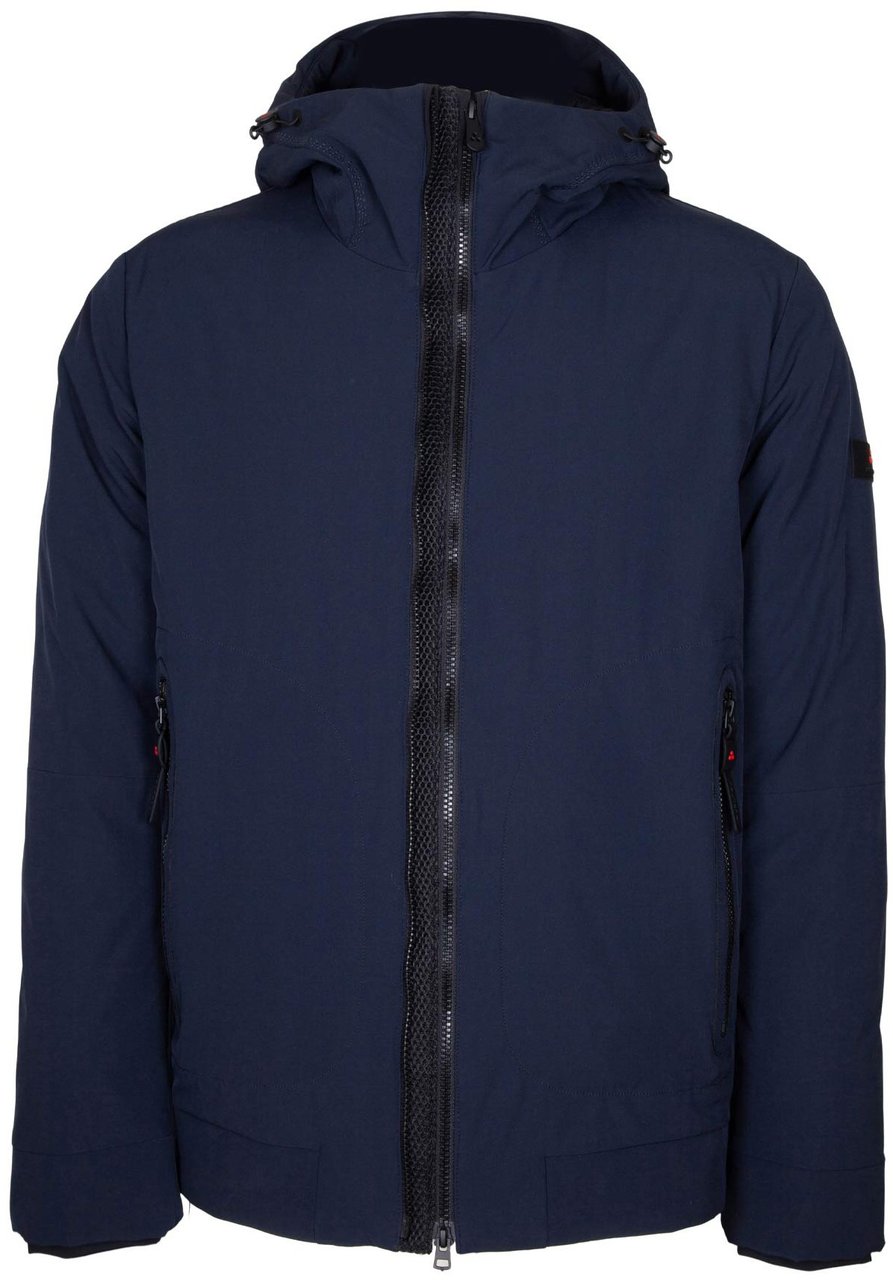 Peuterey Peuterey stretch polyester logo jacket, blue Blauw
