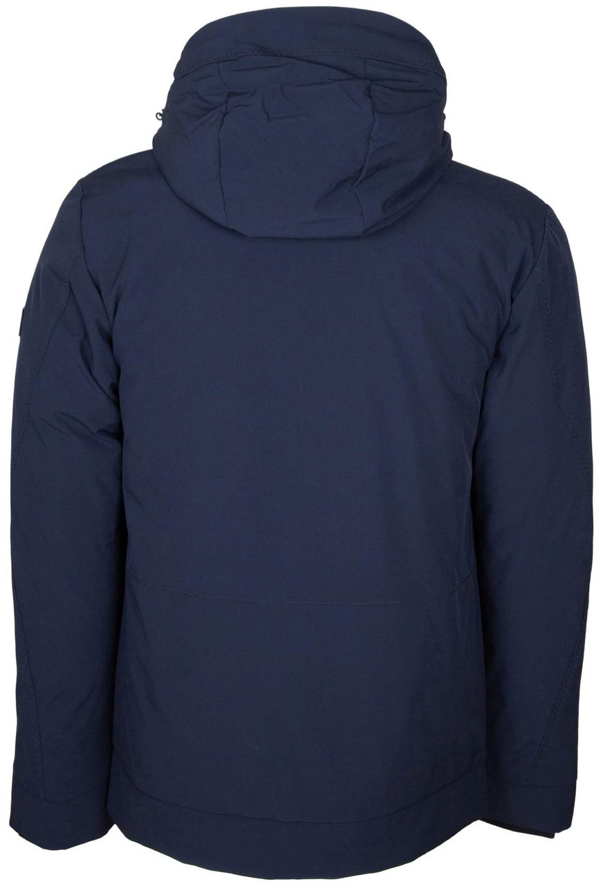 Peuterey Peuterey stretch polyester logo jacket, blue Blauw