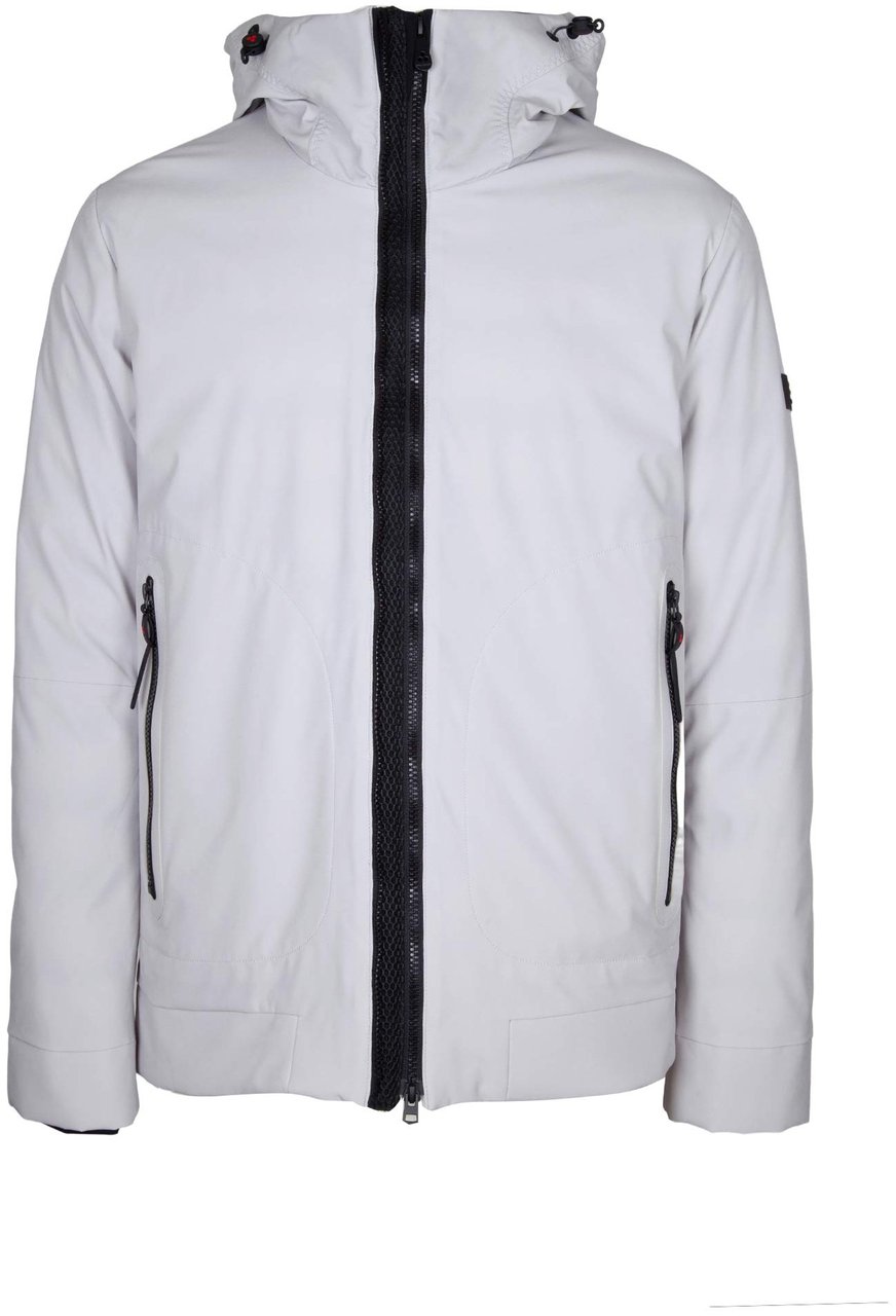 Peuterey Peuterey logo jacket in stretch polyester, light grey Grijs