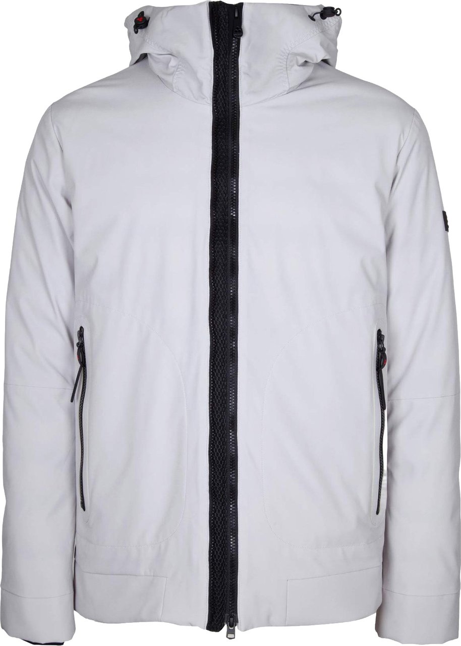 Peuterey Peuterey logo jacket in stretch polyester, light grey Grijs