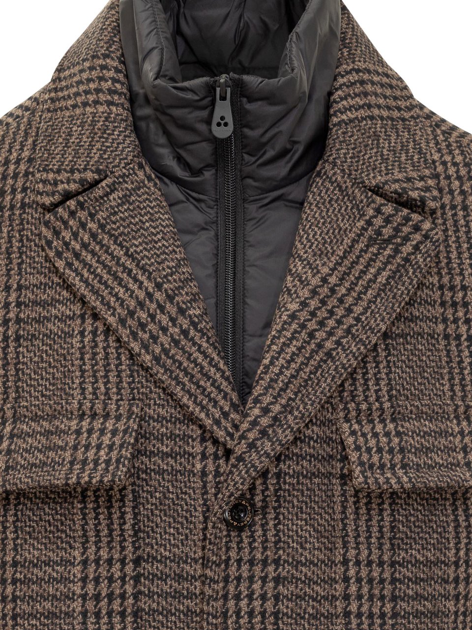 Peuterey Peuterey Cappotto Principe di Galles con Tasche Bruin