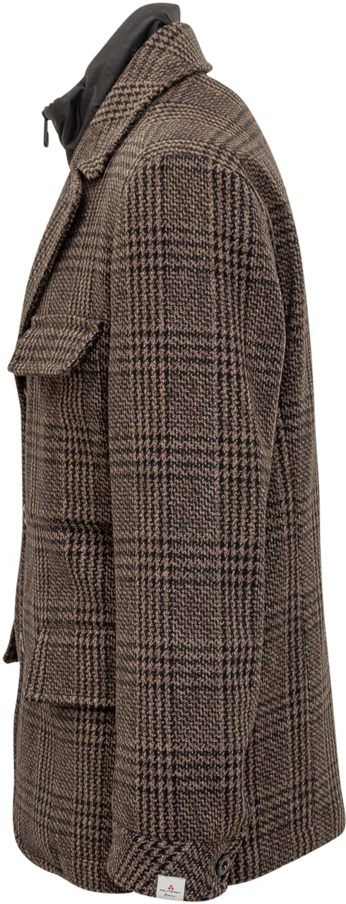 Peuterey Peuterey Cappotto Principe di Galles con Tasche Bruin