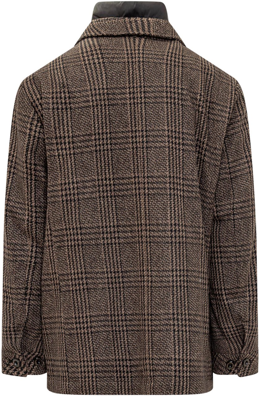 Peuterey Peuterey Cappotto Principe di Galles con Tasche Bruin