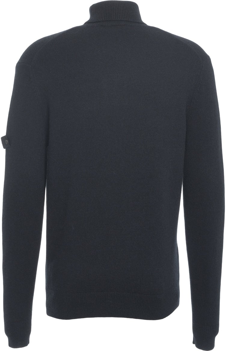 Peuterey Turtleneck sweater with logo detail Blauw