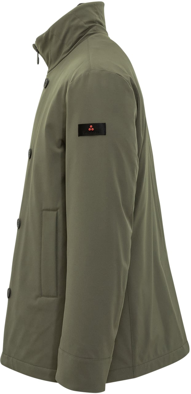 Peuterey Peuterey Giacca Verde Doppiopetto con Collo Alto Groen