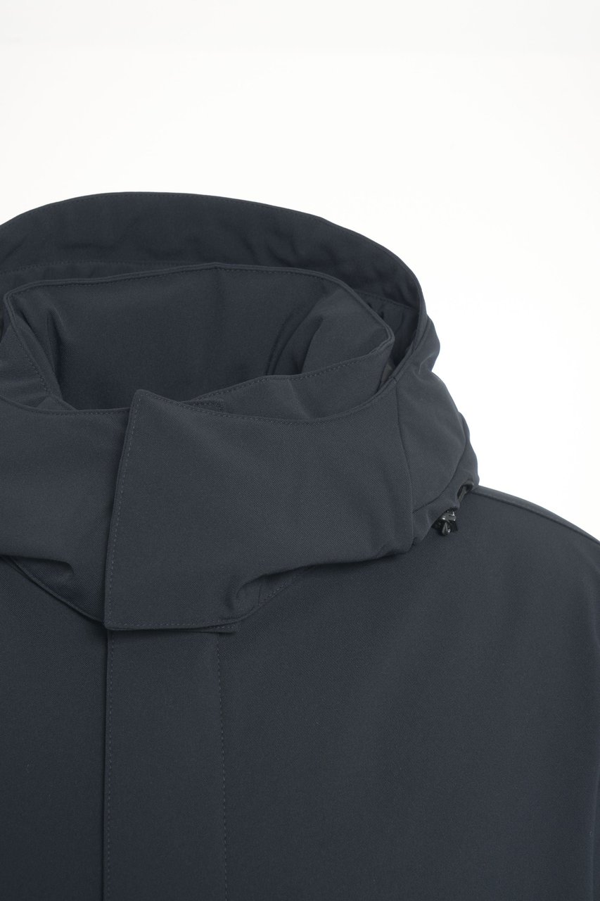 Peuterey Parka with logo Blauw