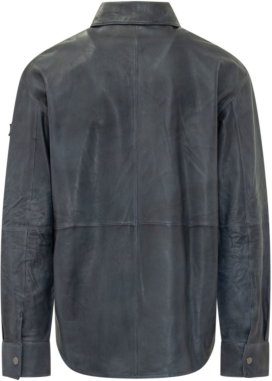Peuterey Camicia Giacca con Bottoni e Tasca Donkergrijs