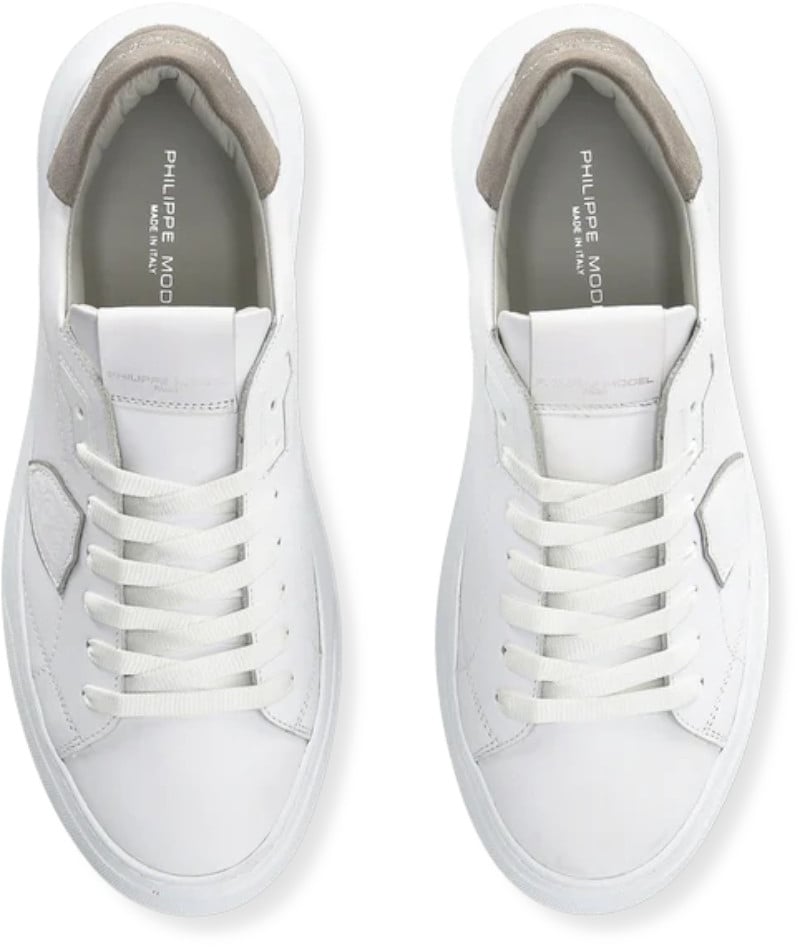 Philippe Model Sneakers Temple Cuir blanc spolier Gris cuir BTLU VD21 Philippe Model Homme Divers