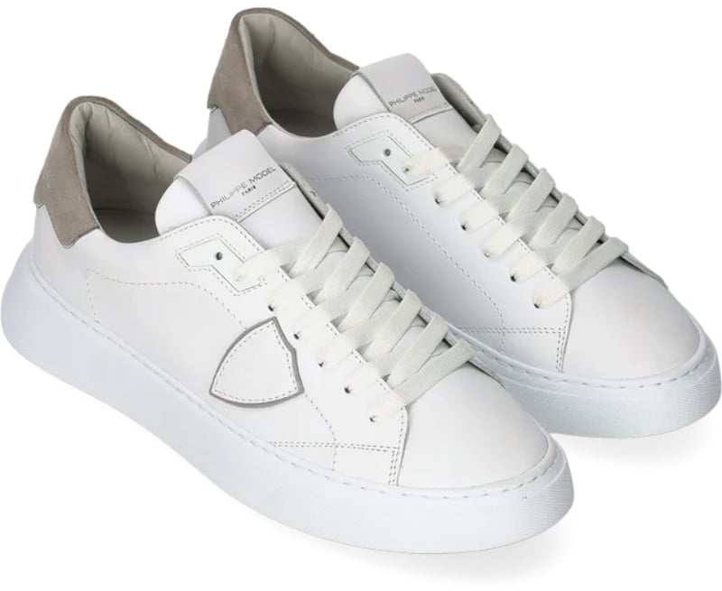 Philippe Model Sneakers Temple Cuir blanc spolier Gris cuir BTLU VD21 Philippe Model Homme Divers