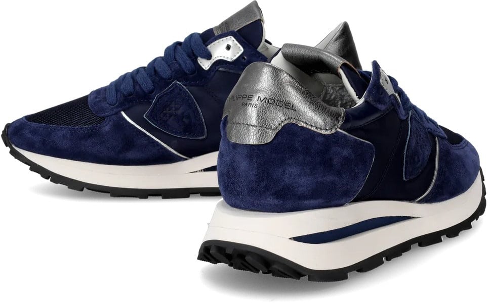 Philippe Model Baskets Tropez High navy spoiler argent Philippe Model femme TKLD W001 Blauw