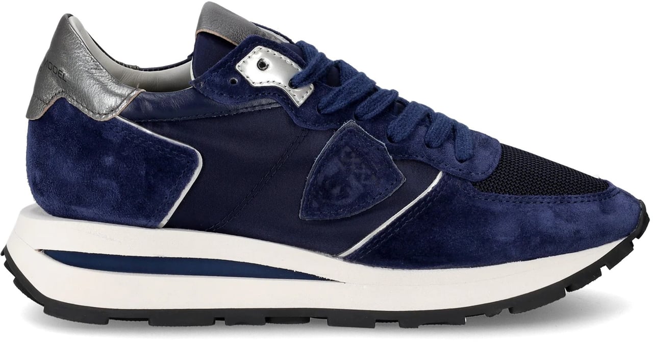 Philippe Model Baskets Tropez High navy spoiler argent Philippe Model femme TKLD W001 Blauw